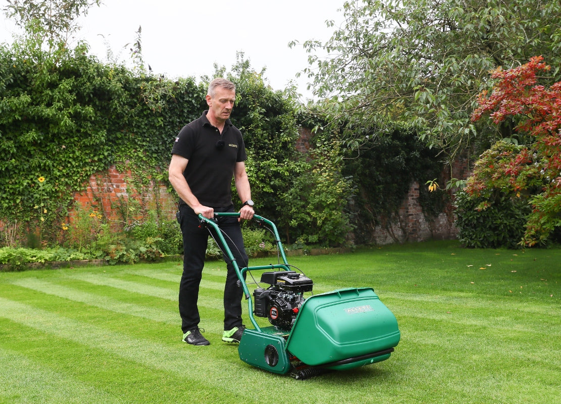 Load video: Video - Creating a beautiful lawn with the Allett Classic 14L/17L Cylinder Lawn Mower